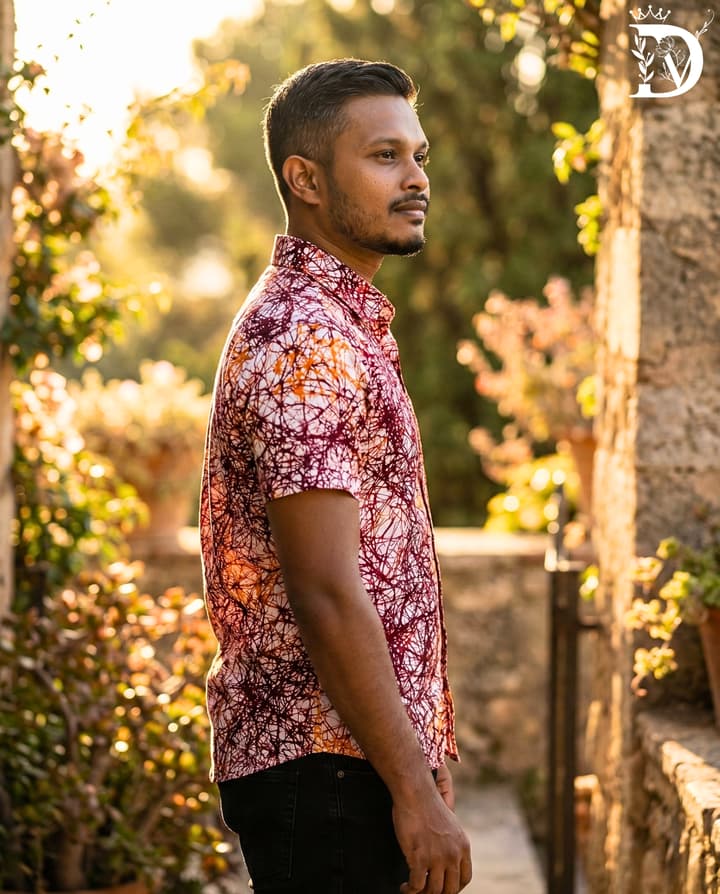 Web Print - Orange and Red Shirt - SS